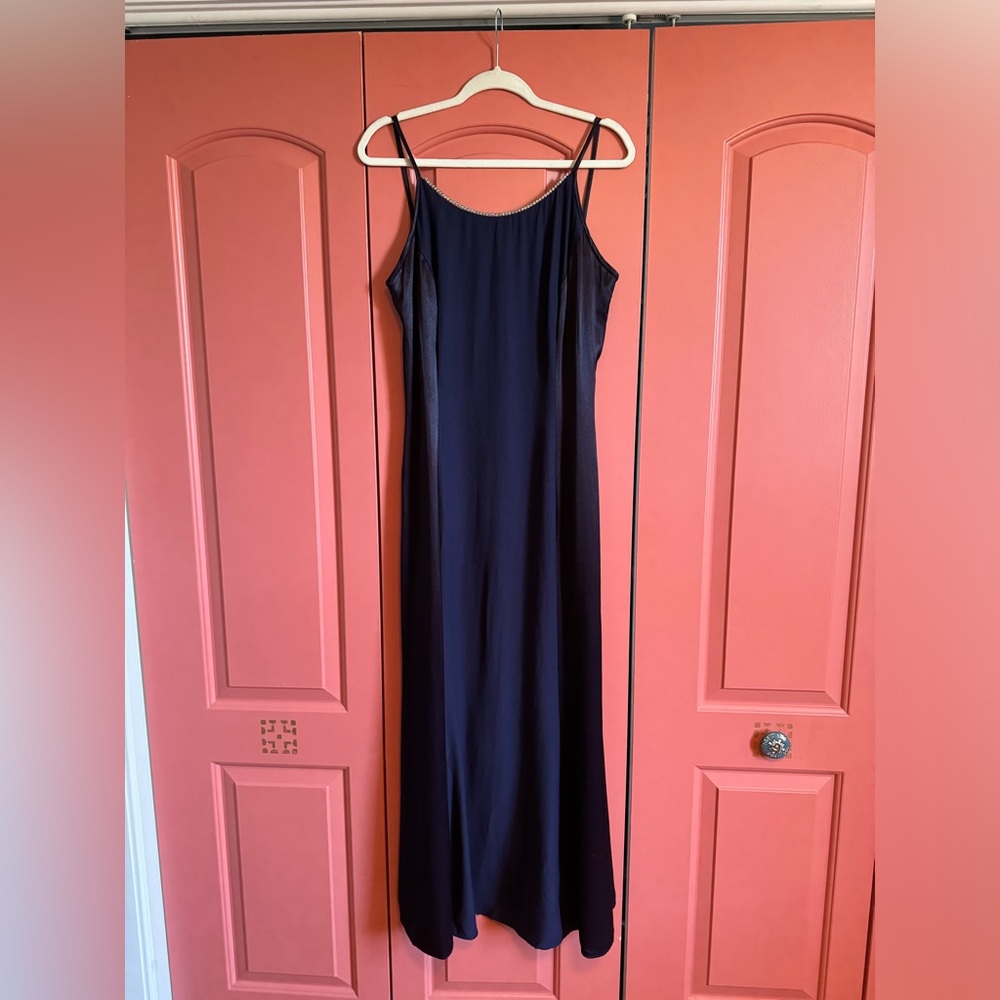 Vintage Jessica McClintock Navy Blue Evening Dress